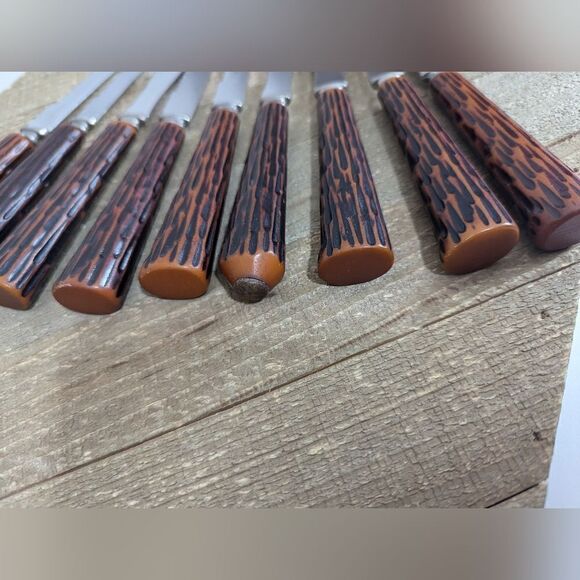 Sheffield crown regency knife set, faux horn handles mixed set - Picture 5 of 8